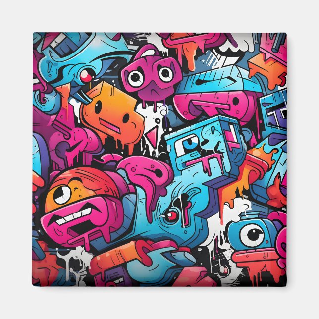 Urban Graffiti Street Art Splash Magnet (Front)