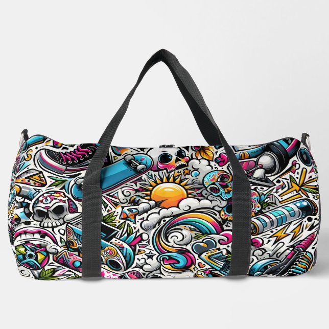 Urban Graffiti Style Duffle Bag (Front)