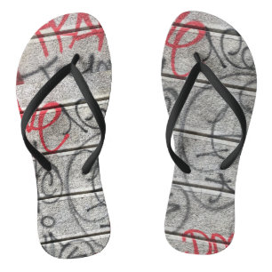 Urban Graffiti Style Flip Flops