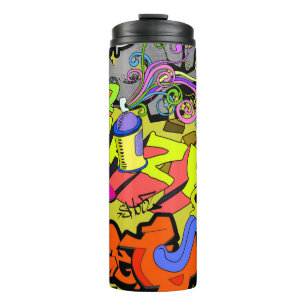 Urban Graffiti: Vintage Art Wall Thermal Tumbler