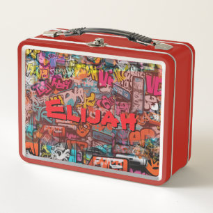 Urban Graffiti Wall Metal Lunch Box