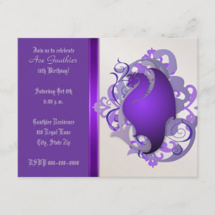 Urban Grape Fantasy Dragon Birthday Party Invite