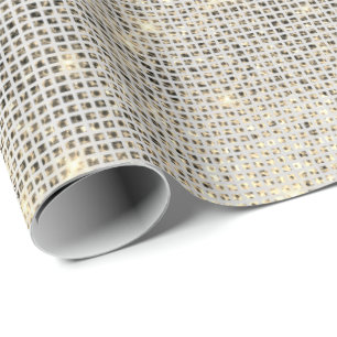 Urban Gray Sequin Shimmering Metallic Sparkly Wrapping Paper
