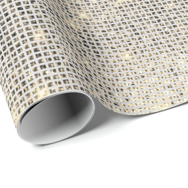 Urban Gray Sequin Shimmering Metallic Sparkly Wrapping Paper (Roll Corner)