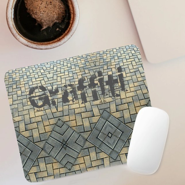 Urban Grey and Yellow Brick Customisable Mouse Mat (Creator Uploaded)