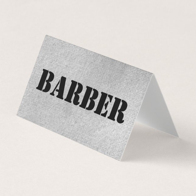 Urban Grey Barber Folded Business Card (Front)