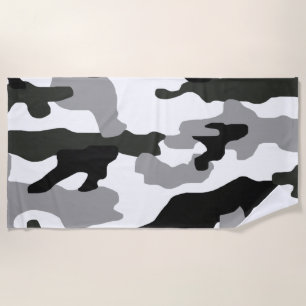 Urban grey camouflage no. 15 print beach towel