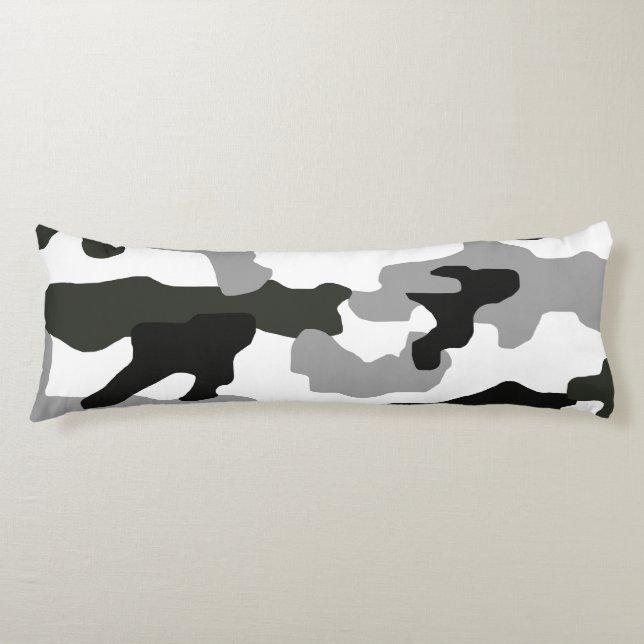 Urban grey camouflage no. 15 print  body cushion (Front)