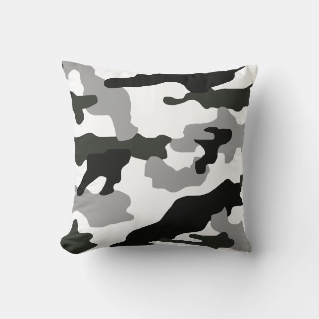 Urban grey camouflage no. 15 print   cushion (Front)