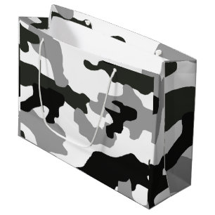 Urban grey camouflage no. 15 print large gift bag
