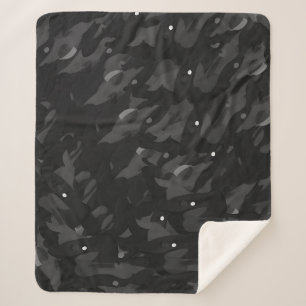 Urban Grey Camouflage Pattern Sherpa Blanket