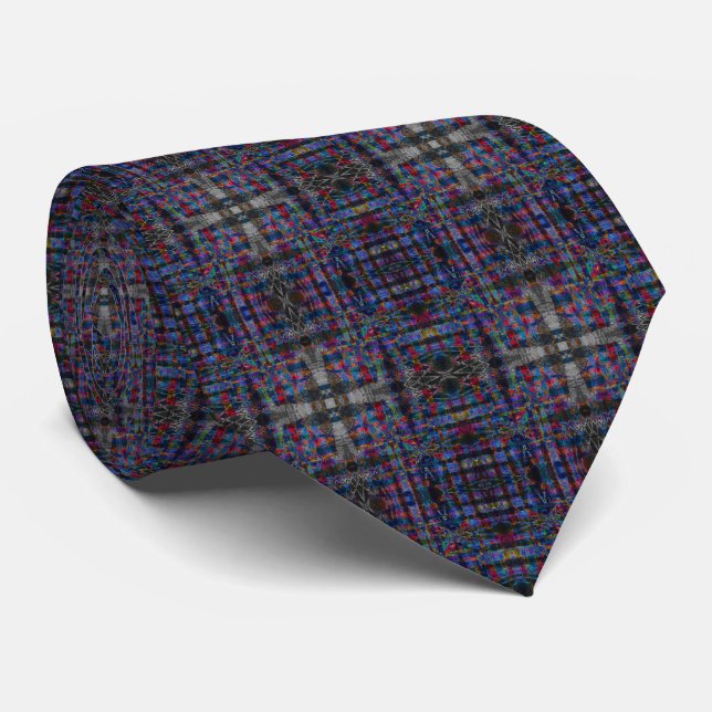 Urban Grid – Subtle Geometric Weave Tie (Rolled)