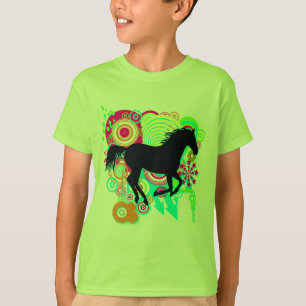 Urban Grunge Art With Galloping Horse Silhouette T-Shirt