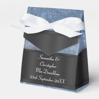 Urban grunge blue rust style alternative wedding favour box