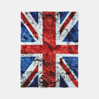 Urban Grunge English Flag Fleece Blanket