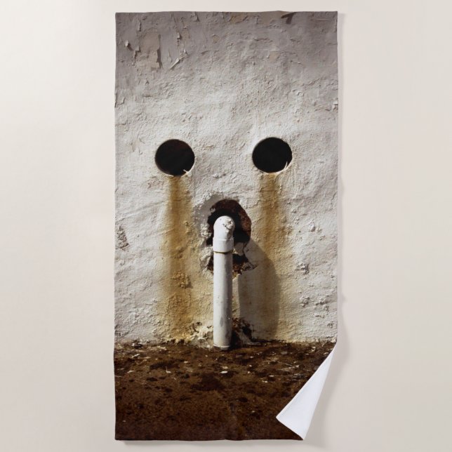 Urban Grunge Exposed Water Pipe Beach Towel (Front)