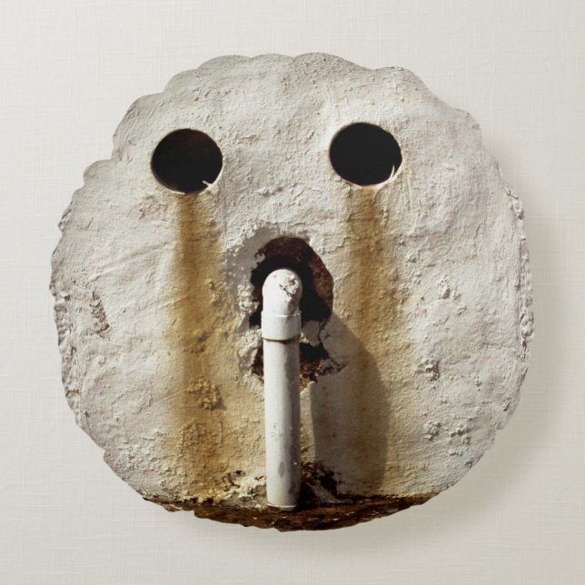 Urban Grunge Exposed Water Pipe  Round Cushion (Front)