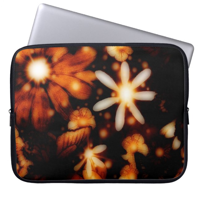 Urban Grunge Flowers Laptop Computer Sleeve (Front)