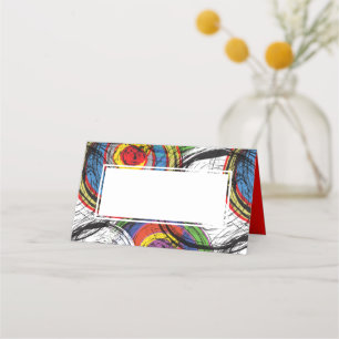 Urban Grunge Graffiti Swirls Dinner Party Place Card