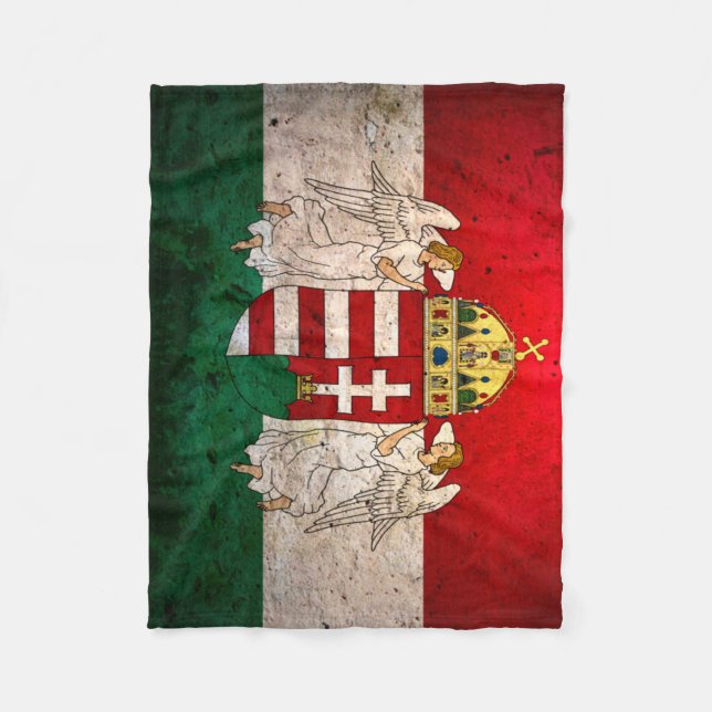 Urban Grunge Hungary Flag Fleece Blanket (Front)