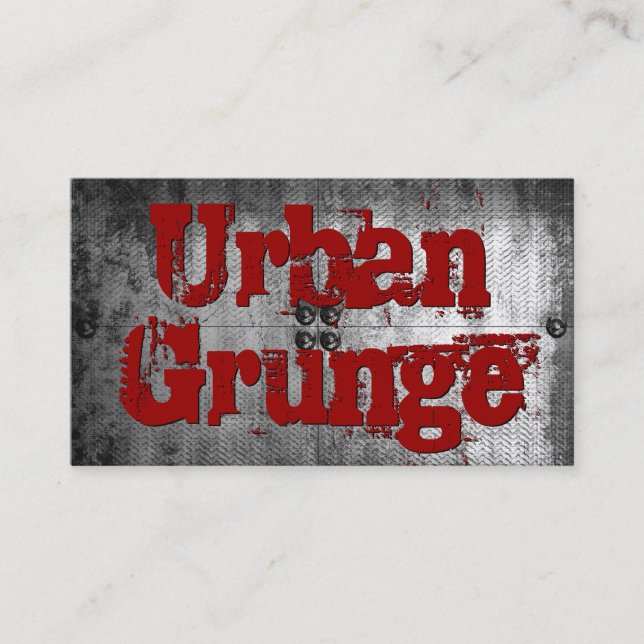 Urban Grunge Metal Look Business Cards (Front)