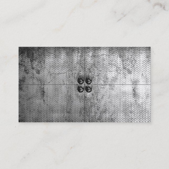 Urban Grunge Metal Look Business Cards (Front)