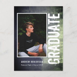 Urban Grunge Photo Graduation Invitation Postcard