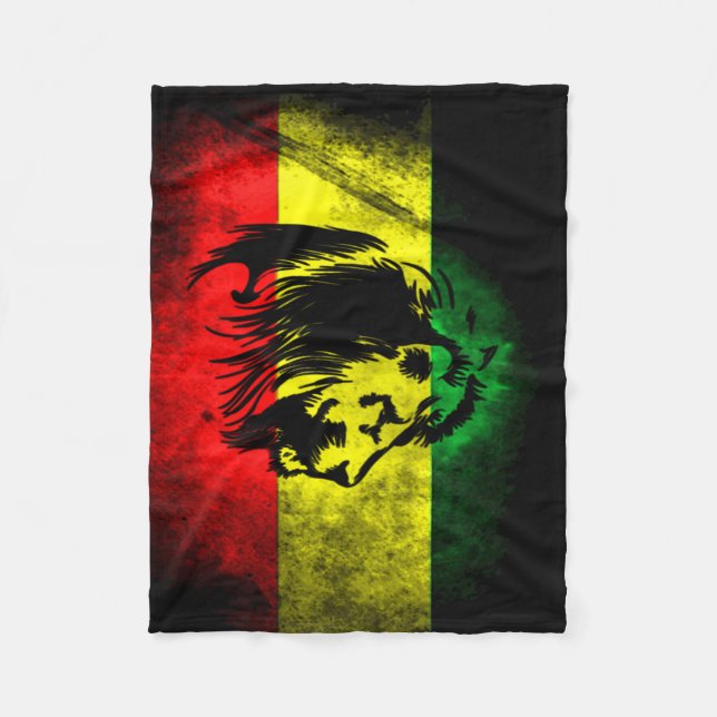 Urban Grunge Rasta Flag Fleece Blanket (Front)