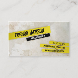 Urban Grunge with Highlights - Yellow Business Card