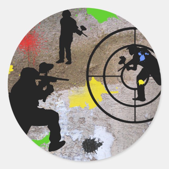 Urban Guerrilla Paintball Classic Round Sticker (Front)