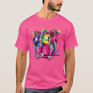 Urban Hip Hop Dancing Novelty Graffiti Graphic T-Shirt
