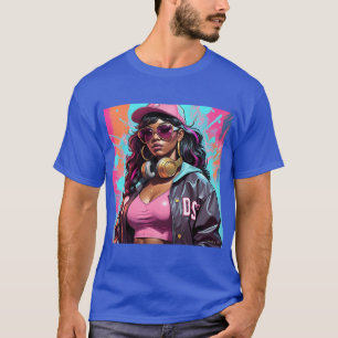 : 🎧 Urban Hip-Hop Diva Graffiti Splash Art T-Sh T-Shirt