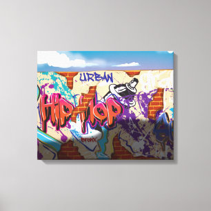 Urban Hip Hop Graffiti Wall. Canvas Print
