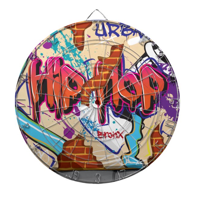 Urban Hip Hop Graffiti Wall. Dartboard (Front)