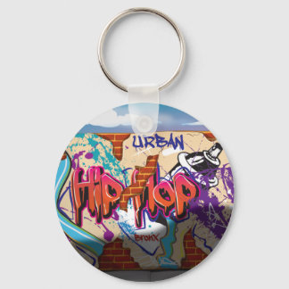 Urban Hip Hop Graffiti Wall. Key Ring