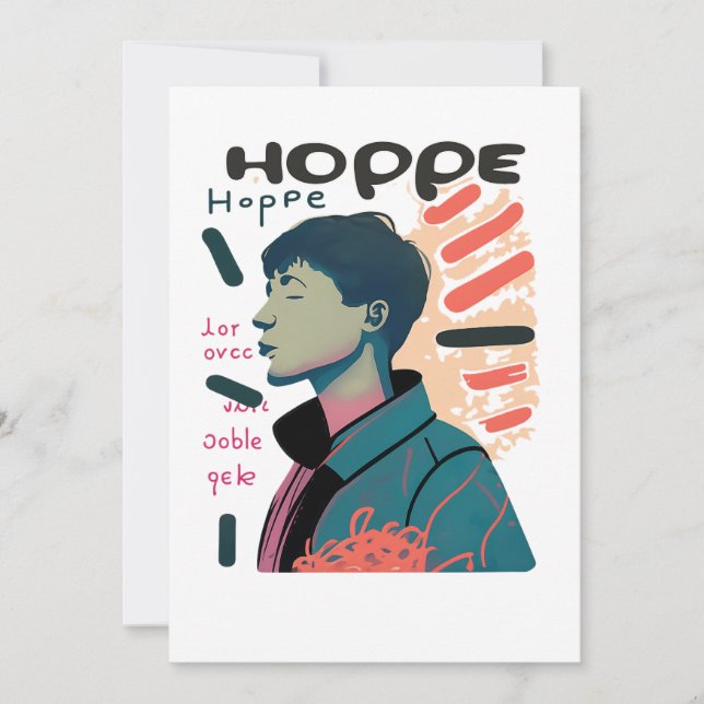 Urban Hope - Abstract Portrait Illustration Invitation (Front)