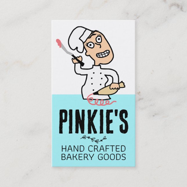 urban indie comic pastry chef baking frosting b... business card (Front)