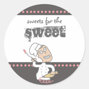 urban indie comic pastry chef baking gift tag s...