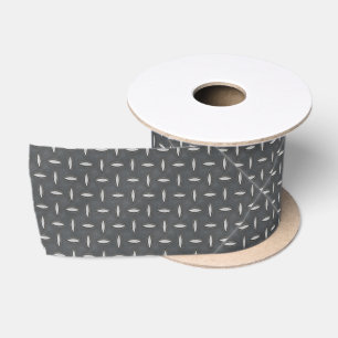 Urban Industrial Metallic Texture Print Satin Ribbon