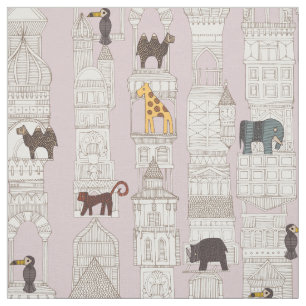 urban jungle blush pink fabric
