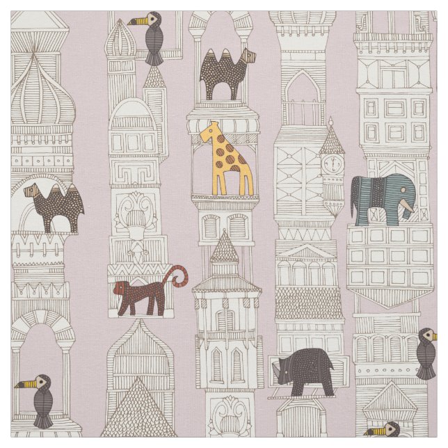 urban jungle blush pink fabric (Swatch)