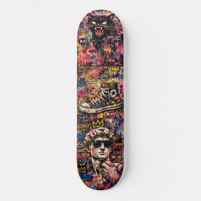 Urban King: Graffiti Pop Art Skateboard Deck  (Front)