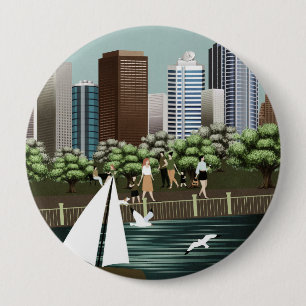 Urban landscape 10 cm round badge
