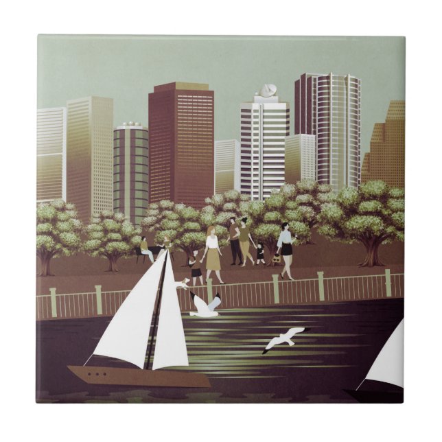 Urban landscape ceramic tile (Front)