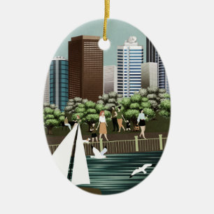 Urban landscape ceramic tree decoration