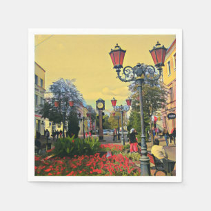 Urban Landscape Colorful Paper Napkin