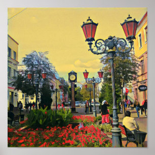 Urban Landscape Colorful Poster