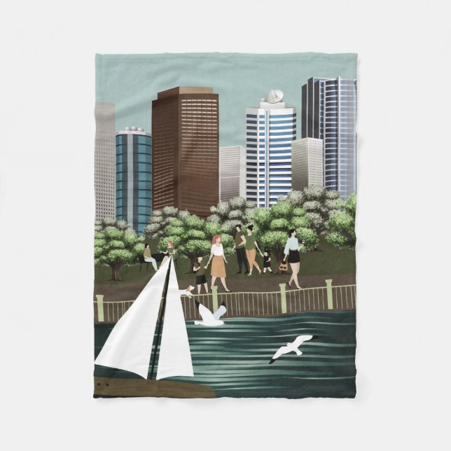 Urban landscape fleece blanket (Front)