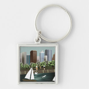 Urban landscape key ring