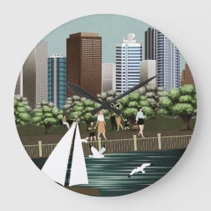 Urban landscape large clock